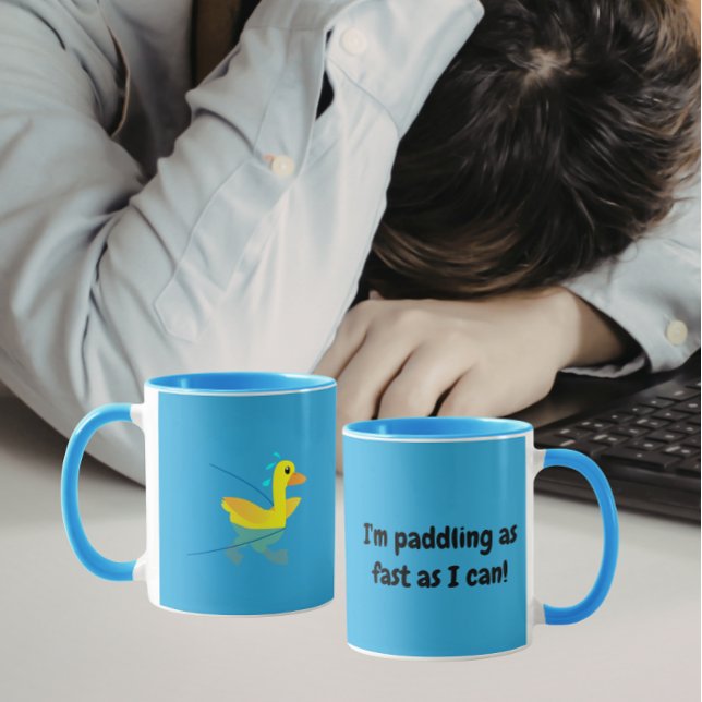 Caneca I'm paddling as fast as I can Motivational Ducks (Criador carregado)