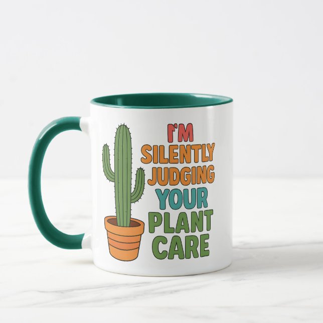 Caneca I'm Silently Judging Your Plant Care Plant Lover (Esquerda)