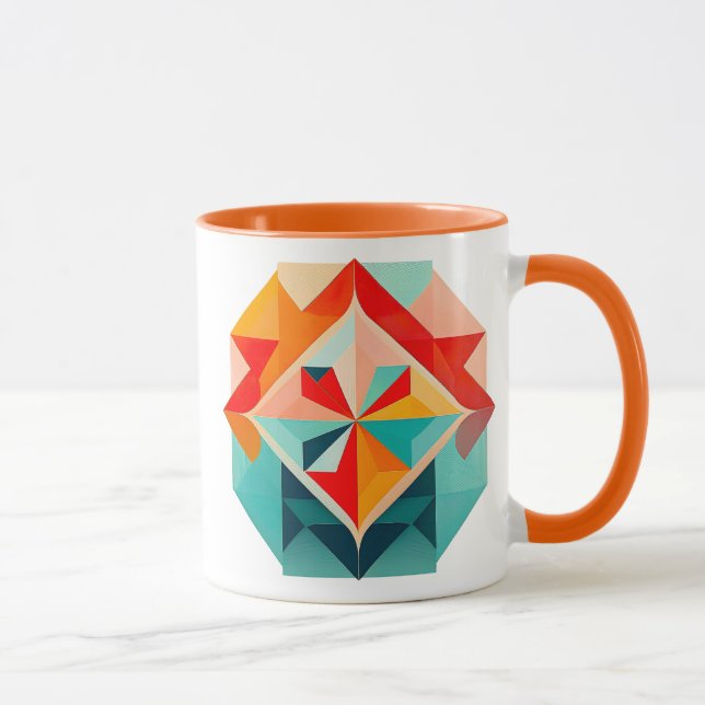 Caneca Image géométrique colorée avec formes symétriques. (Direita)