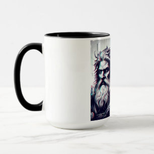Caneca  image of the gods zeus and odin togethe