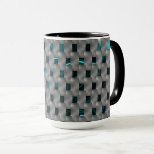 Caneca Imagem ciana sob placas de cinza, formas retangula
