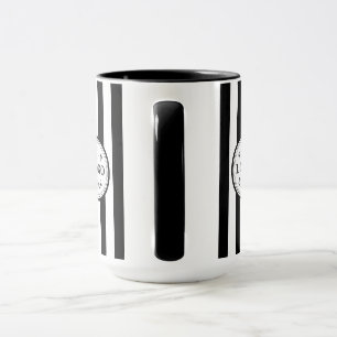 Caneca Imagem Personalizada com Listra Preta e Branca Mod