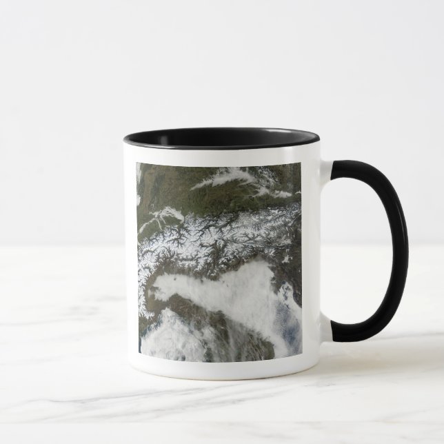 Caneca Imagem por satélite da cadeia montanhosa dos Alpes (Direita)