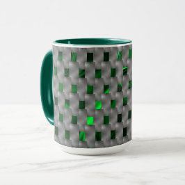 Caneca Imagem verde sob placas de cinza, quadrados oblong