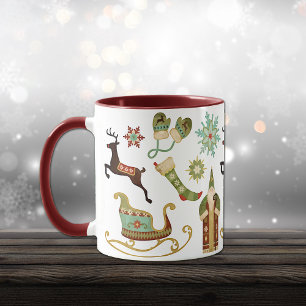 Caneca Imagens antiquados do Natal