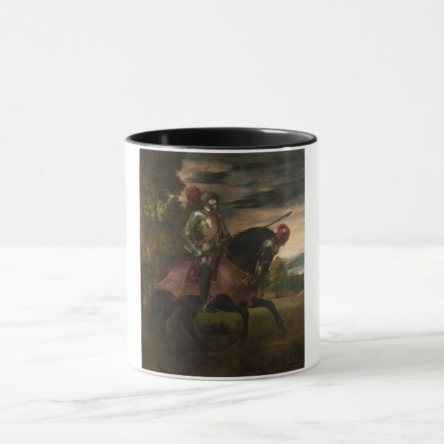 Caneca Imperador Charles V em Horseback (por Titian) (Centro)