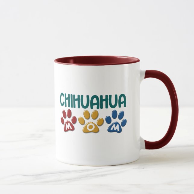 Caneca Impressão 1 da pata da mamã da CHIHUAHUA (Direita)