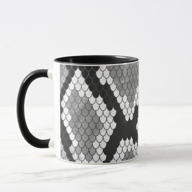 Caneca Impressão cobra, branco e preto (Esquerda)