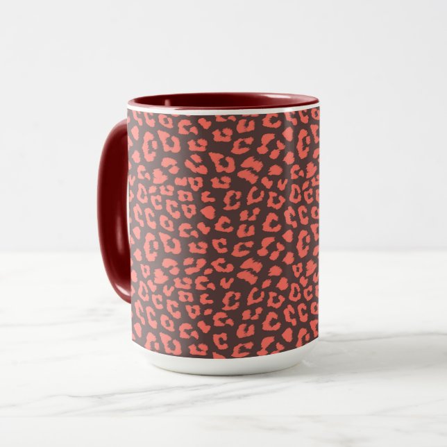 Caneca Impressão Coral Brown Leopardo (Frente Esquerda)