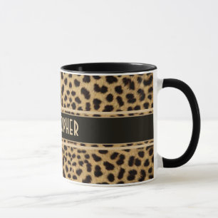Caneca Impressão da pele do ponto do leopardo