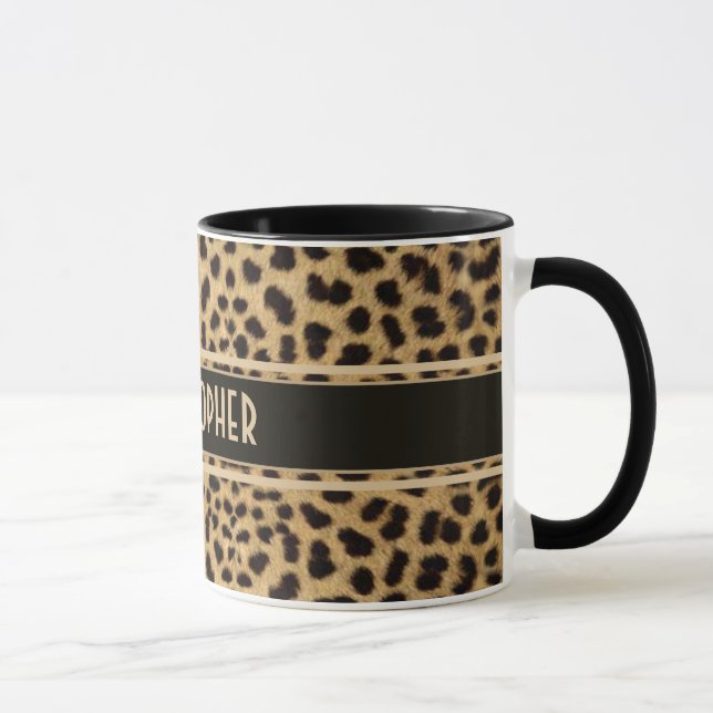 Caneca Impressão da pele do ponto do leopardo (Direita)