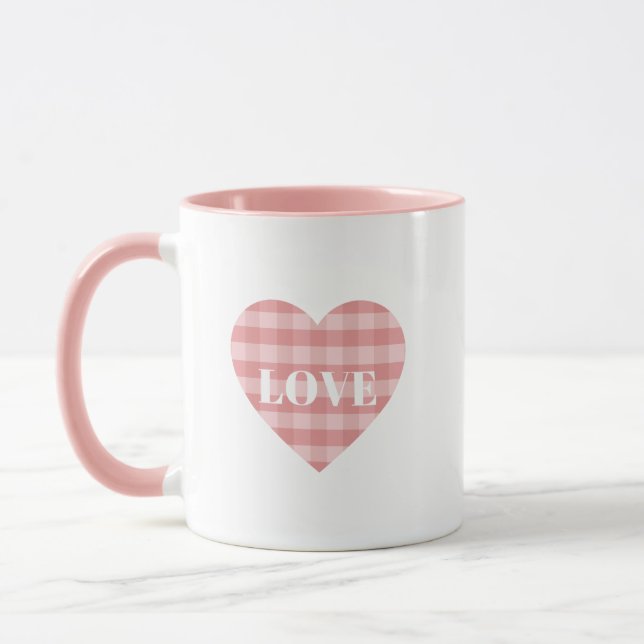 Caneca Impressão de Amor com Cheque Rosa (Esquerda)