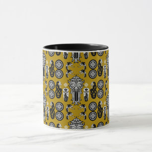 Caneca Impressão de Arte Anglo-Saxônica Mostarda