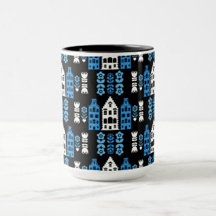 Caneca Impressão de Arte Folclórica dos Países Baixos Tra