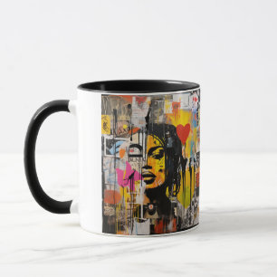 Caneca Impressão de Arte Grunge de Grafite de Dia dos Nam