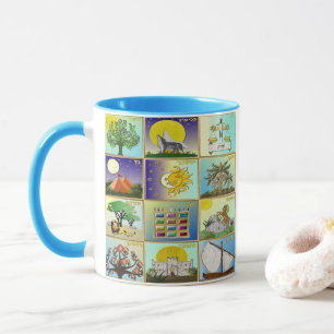 Caneca Impressão de Arte Judaica 12 Tribos de Israel