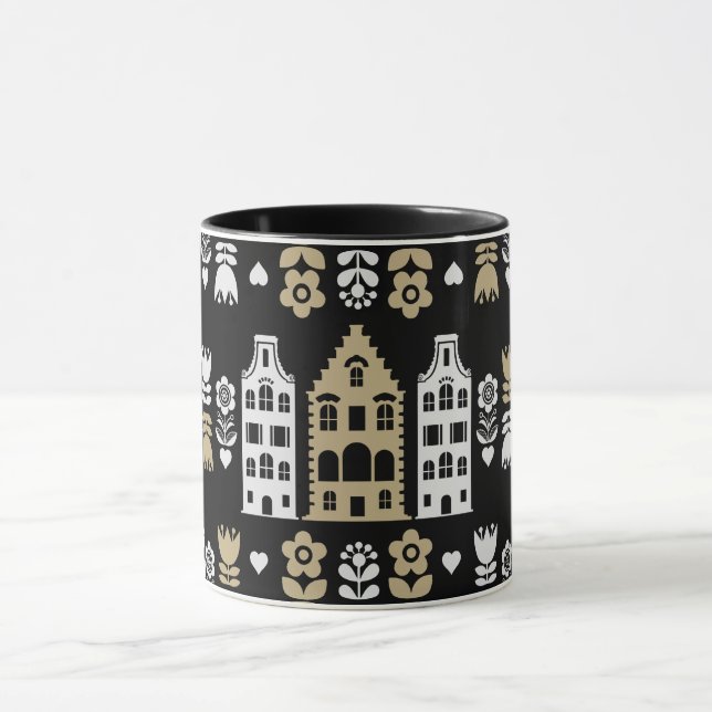 Caneca Impressão de arte tradicional holandesa (Centro)