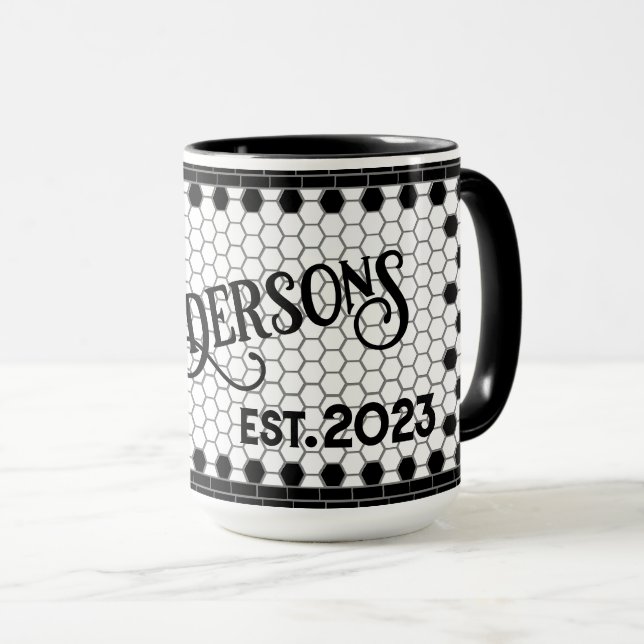 Caneca Impressão de Azulejo hexadecimal (Frente Esquerda)