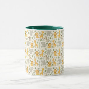Caneca impressão de berçário de animais da savana