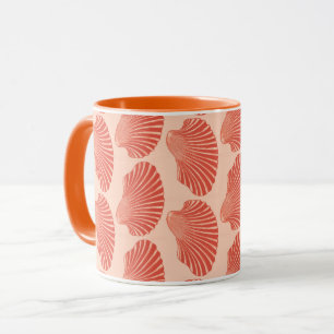 Caneca Impressão de Bloco de Chapas, Coral Claro