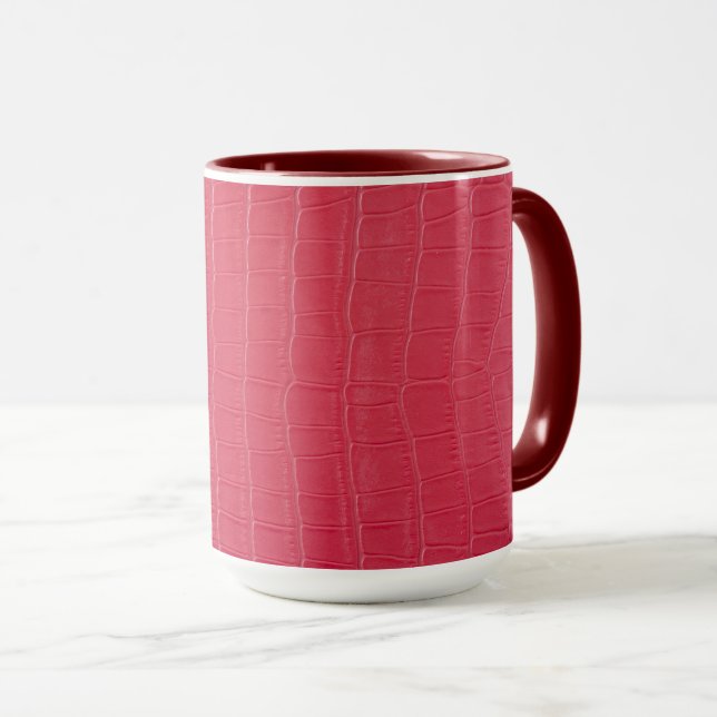 Caneca Impressão de couro de crocodilo vermelho (Frente Esquerda)