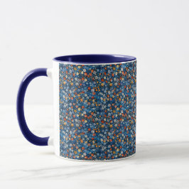 Caneca Impressão de Flor Selvagem Cheio de Indigo Blue Mu