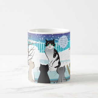 Caneca impressão de gato-de-gato (Aqua)