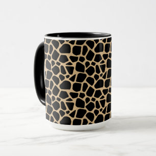 Caneca Impressão de Girafa Castanha
