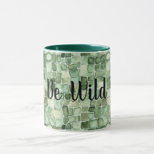 Caneca Impressão de Jacaré Verde Seja Selvagem (Centro)