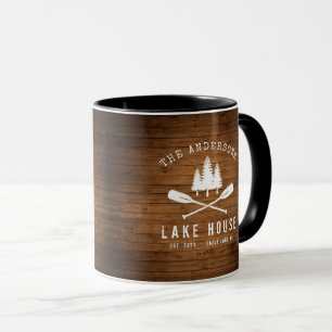Caneca Impressão de Madeira de Oars Oars, lago russo