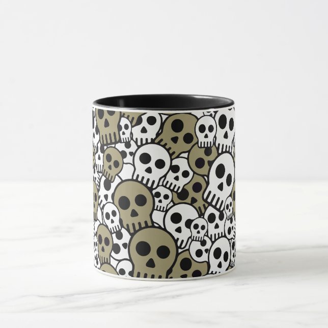 Caneca Impressão de Padrão Gótico Dourado (Centro)