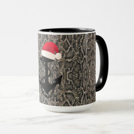 Caneca impressão de pele de cobra festiva elegante com AN