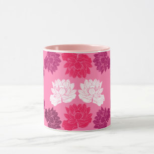 Caneca Impressão de Tecido de Nenúfar Rosa