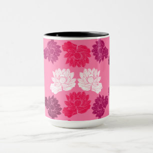 Caneca Impressão de Tecido de Nenúfar Rosa