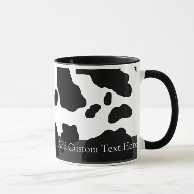 Caneca Impressão de Vaca Divertida Personalizada (Direita)