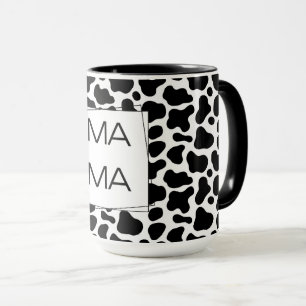 Caneca Impressão de Vaca MAMA Letreiro em Negrito
