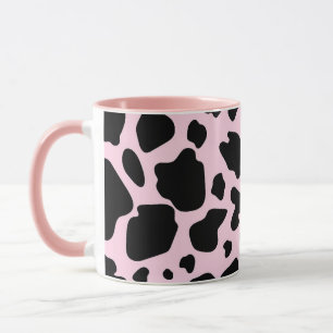 Caneca Impressão de Vaca no Presidente Rosa