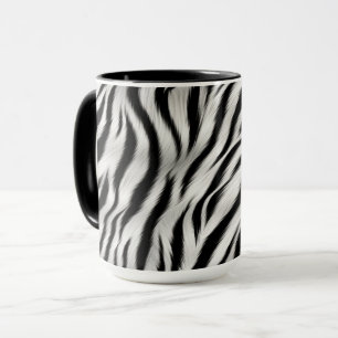 Caneca Impressão de Zebra Branca Negra