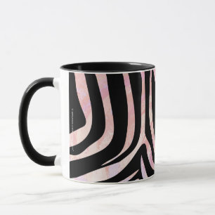 Caneca Impressão de Zebra Preta e Rosa