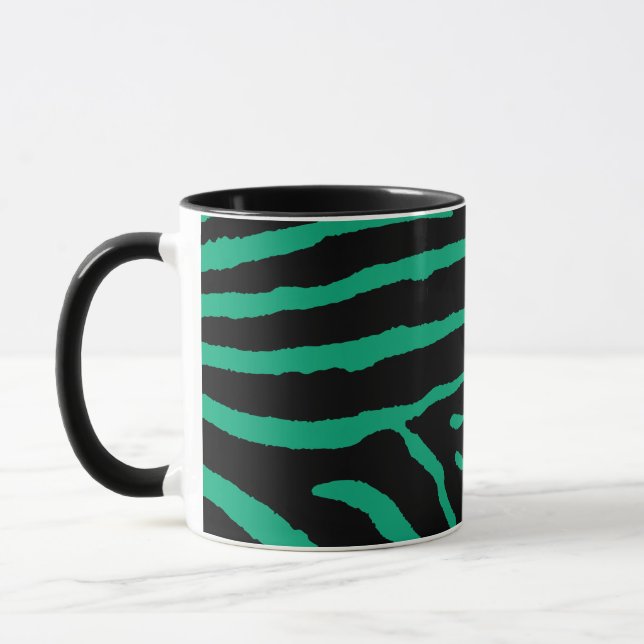 Caneca Impressão de Zebra Preta e Verde (Esquerda)