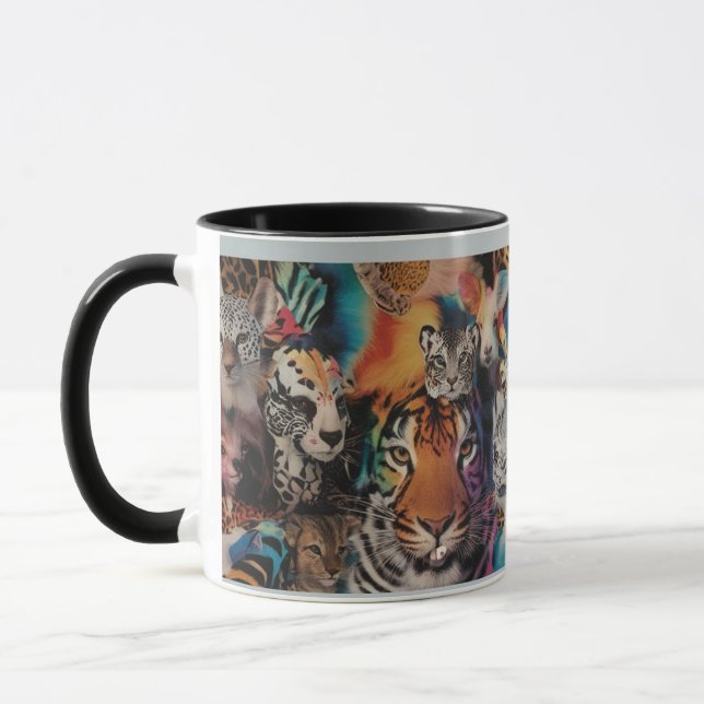 Caneca Impressão Eclética De Animais Combo Mug - Vibrante (Esquerda)