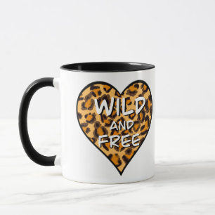 Caneca Impressão Leopardo coração selvagem e coração li