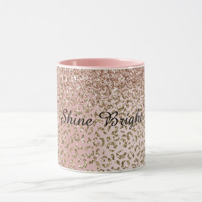 Caneca Impressão Leopardo Lâmpada Dourada com Rosa de Enf (Centro)