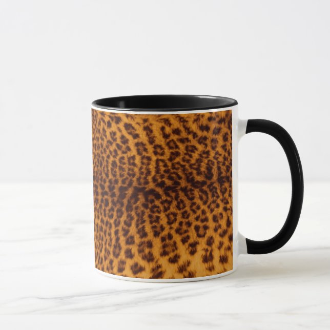 Caneca Impressão-leopardo Modelo de Textura de Pele com m (Direita)