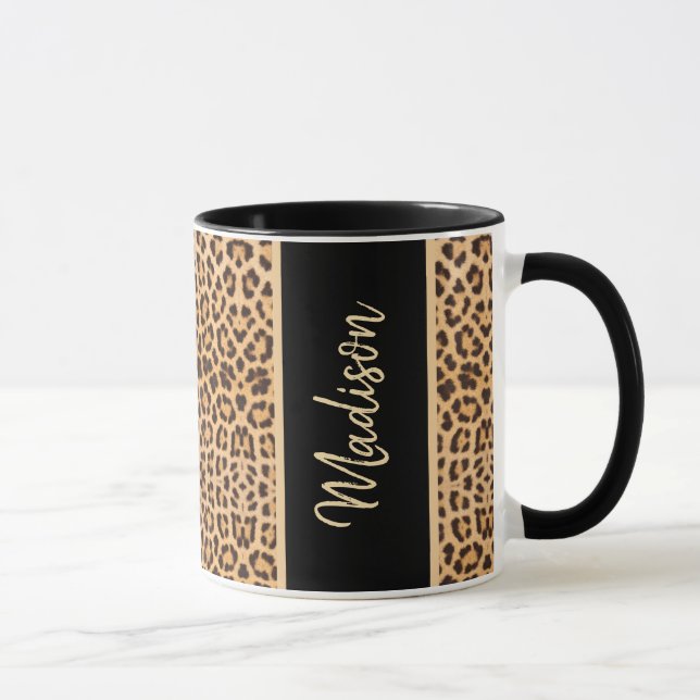 Caneca Impressão Leopardo Moderna Personalizada (Direita)