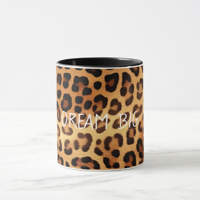 Caneca Impressão Leopardo Ouro Preto Castanho (Centro)