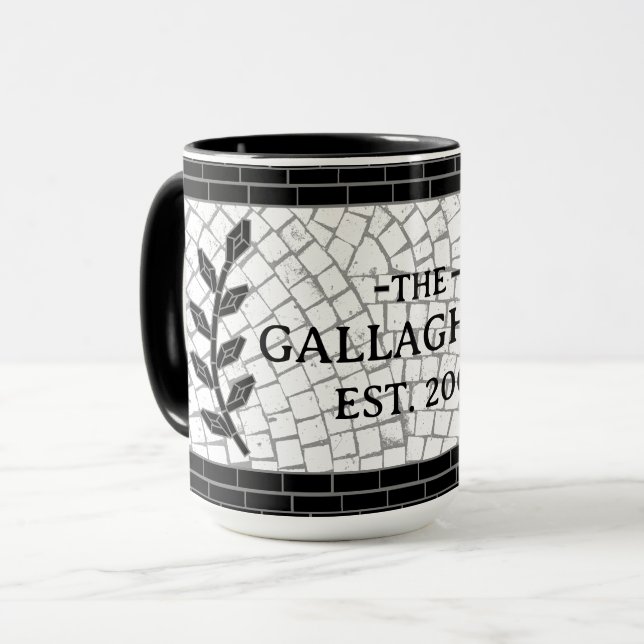Caneca Impressão Mosaico Nome Personalizado (Frente Esquerda)