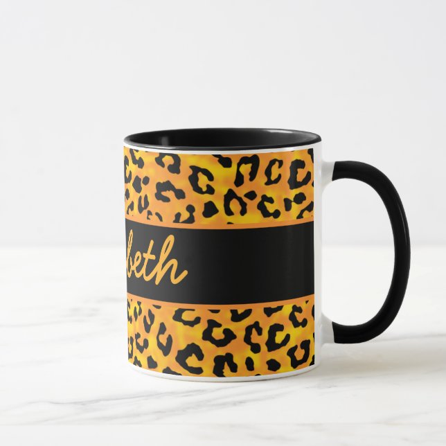 Caneca Impressão personalizado do leopardo (Direita)