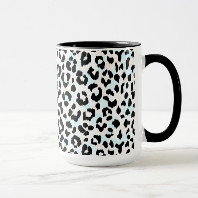 Caneca Impressão preto e branco chique da chita (Direita)