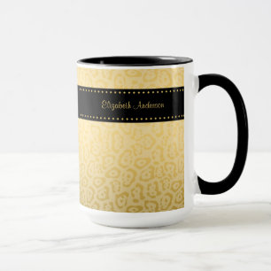 Caneca Impressão preto e Dourado luxuoso de Jaguar com